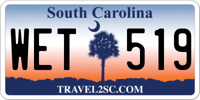 SC license plate WET519