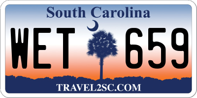 SC license plate WET659