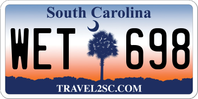 SC license plate WET698
