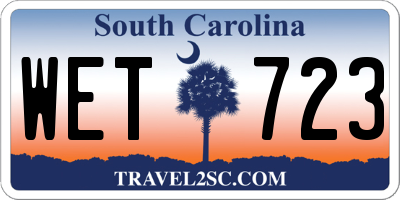 SC license plate WET723