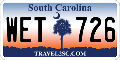 SC license plate WET726