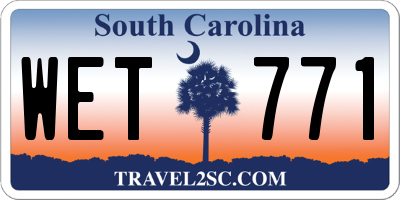 SC license plate WET771