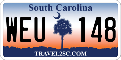 SC license plate WEU148