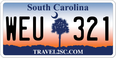 SC license plate WEU321