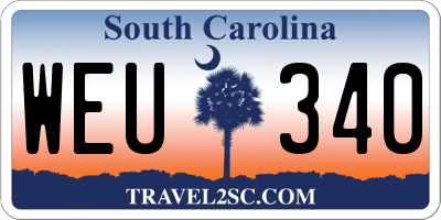 SC license plate WEU340