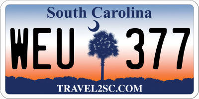 SC license plate WEU377