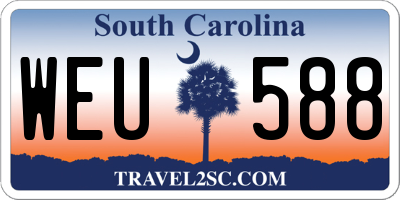 SC license plate WEU588