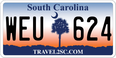 SC license plate WEU624