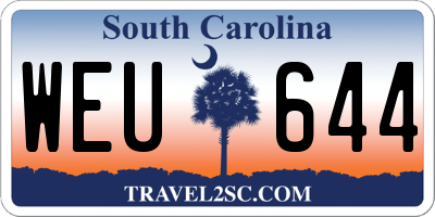SC license plate WEU644