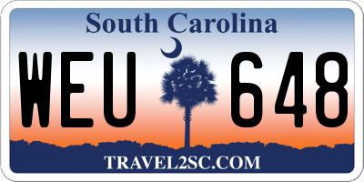 SC license plate WEU648