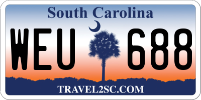 SC license plate WEU688