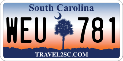 SC license plate WEU781