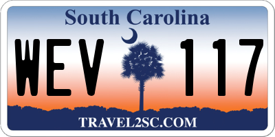 SC license plate WEV117