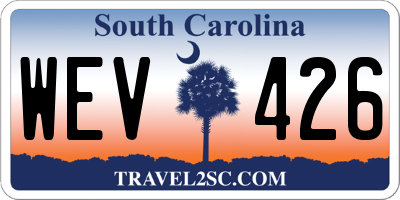 SC license plate WEV426