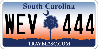 SC license plate WEV444