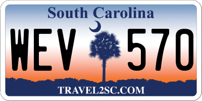 SC license plate WEV570