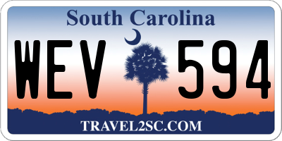 SC license plate WEV594