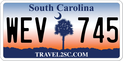 SC license plate WEV745