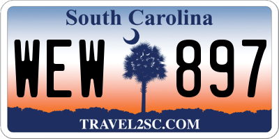 SC license plate WEW897