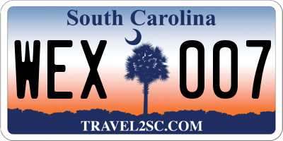 SC license plate WEX007