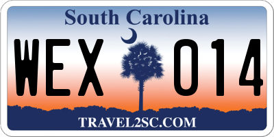 SC license plate WEX014