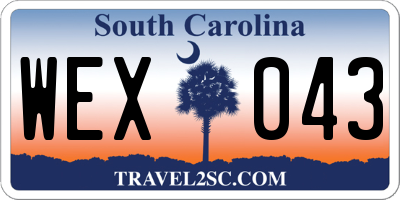 SC license plate WEX043