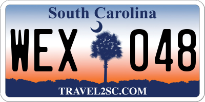 SC license plate WEX048
