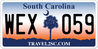SC license plate WEX059