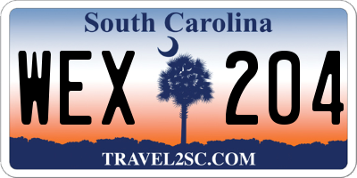SC license plate WEX204