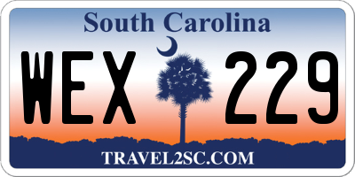 SC license plate WEX229