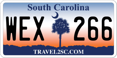 SC license plate WEX266