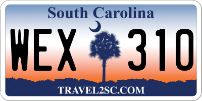 SC license plate WEX310