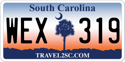 SC license plate WEX319