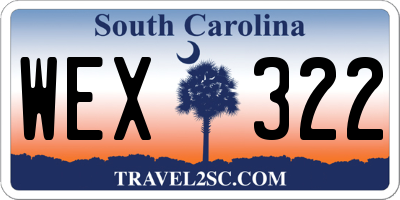 SC license plate WEX322