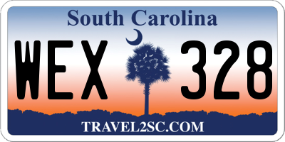 SC license plate WEX328