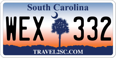 SC license plate WEX332