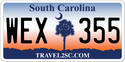 SC license plate WEX355
