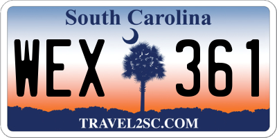 SC license plate WEX361