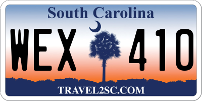 SC license plate WEX410
