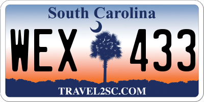 SC license plate WEX433