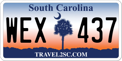 SC license plate WEX437