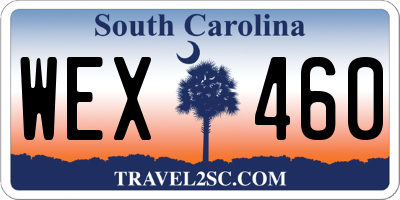SC license plate WEX460