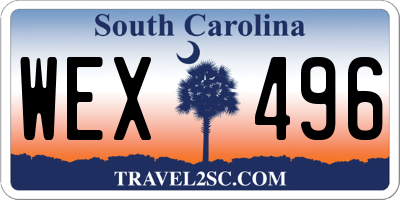 SC license plate WEX496