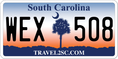SC license plate WEX508