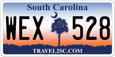 SC license plate WEX528