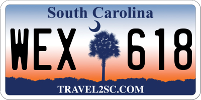 SC license plate WEX618