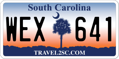 SC license plate WEX641