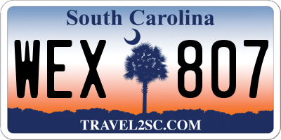 SC license plate WEX807