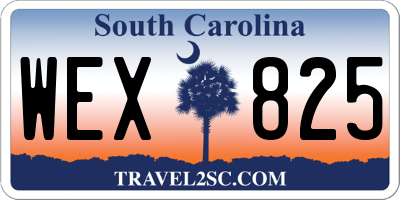 SC license plate WEX825