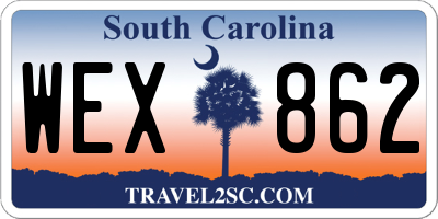 SC license plate WEX862